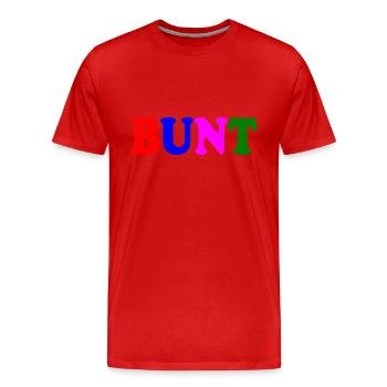 Bunt - Männer Premium Bio T-Shirt - Rot - Vorne - Damien (186cm)