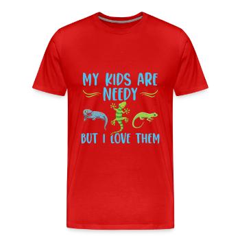Gecko - Männer Premium Bio T-Shirt - Rot - Vorne - Damien (186cm)
