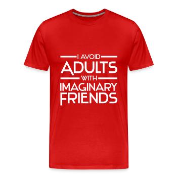 Athées Science | Athéisme Foi Don - T-shirt bio Premium Homme - rouge - Devant - Damien (186cm)