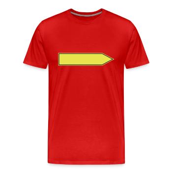 Shield banner place sign place gift redirection - Men's Premium Organic T-Shirt - red - Front - Damien (186cm)