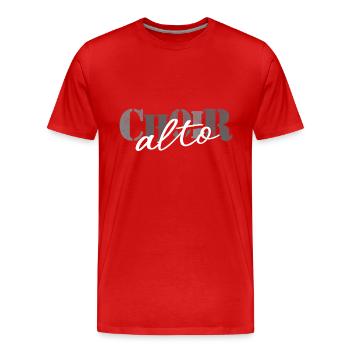 Chorale - Chanteur alto - T-shirt bio Premium Homme - rouge - Devant - Damien (186cm)