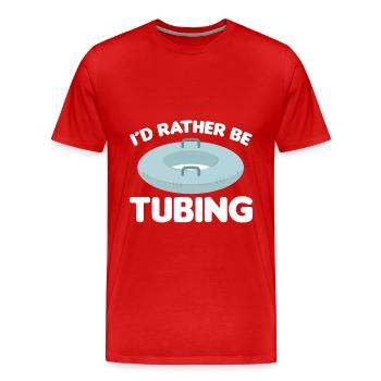 Wildwasser Rafting | Paddeln Schlauchboot Geschenk - Männer Premium Bio T-Shirt - Rot - Vorne - Damien (186cm)