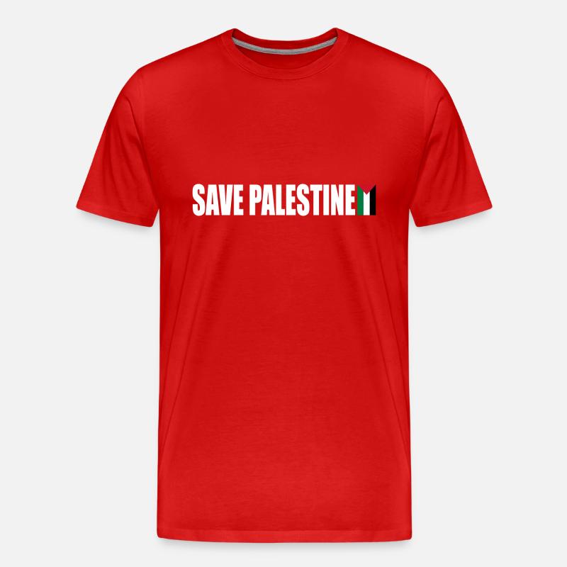 Save palestine - Männer Premium Bio T-Shirt - Rot