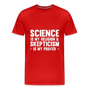 Atheismus - Männer Premium Bio T-Shirt - Rot - Vorne - Damien (186cm)