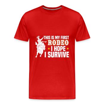 Rodeo Clown - Männer Premium Bio T-Shirt - Rot - Vorne - Damien (186cm)
