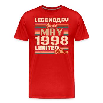 Mai 1998 Mai - Jubilé Mai 1998 - T-shirt bio Premium Homme - rouge - Devant - Damien (186cm)