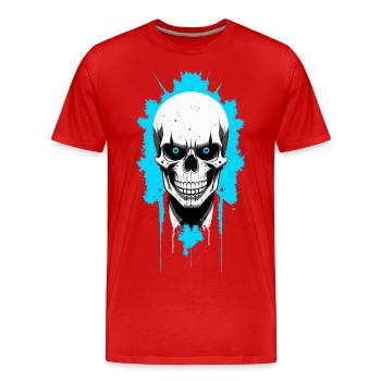 Crâne - T-shirt bio Premium Homme - rouge - Devant - Damien (186cm)