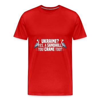 Kanadischer Kranich - Männer Premium Bio T-Shirt - Rot - Vorne - Damien (186cm)