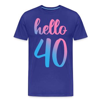 Hello Forty II - Geschenk zum 40. Geburtstag - Männer Premium Bio T-Shirt - Königsblau - Vorne - Damien (186cm)