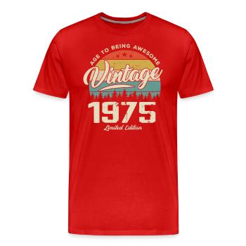 Vintage 1975 Retro Style Anniversary Gift 1975 - Men's Premium Organic T-Shirt - red - Front - Damien (186cm)