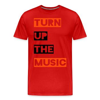 Turn up the music - Men's Premium Organic T-Shirt - red - Front - Damien (186cm)