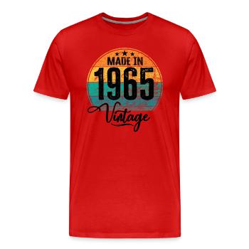 Millésime Fabriqué en 1965 Année de naissance 1965 Anniversaire - T-shirt bio Premium Homme - rouge - Devant - Damien (186cm)