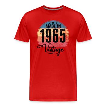 Millésime Fabriqué en 1965 Année de naissance 1965 Anniversaire - T-shirt bio Premium Homme - rouge - Devant - Damien (186cm)