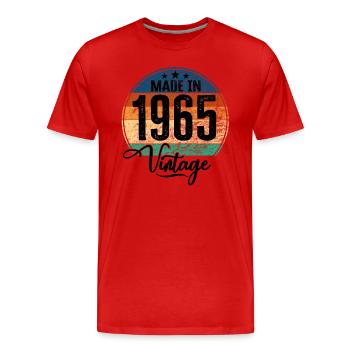 Millésime Fabriqué en 1965 Année de naissance 1965 Anniversaire - T-shirt bio Premium Homme - rouge - Devant - Damien (186cm)