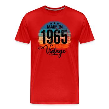 Millésime Fabriqué en 1965 Année de naissance 1965 Anniversaire - T-shirt bio Premium Homme - rouge - Devant - Damien (186cm)