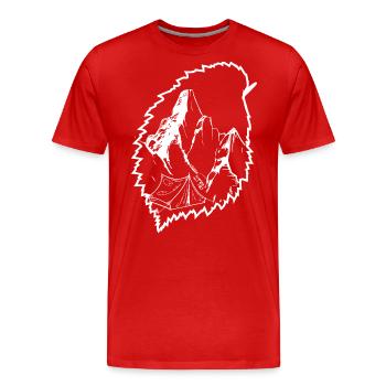 Montagne - Tente de camping - (6) - T-shirt bio Premium Homme - rouge - Devant - Damien (186cm)