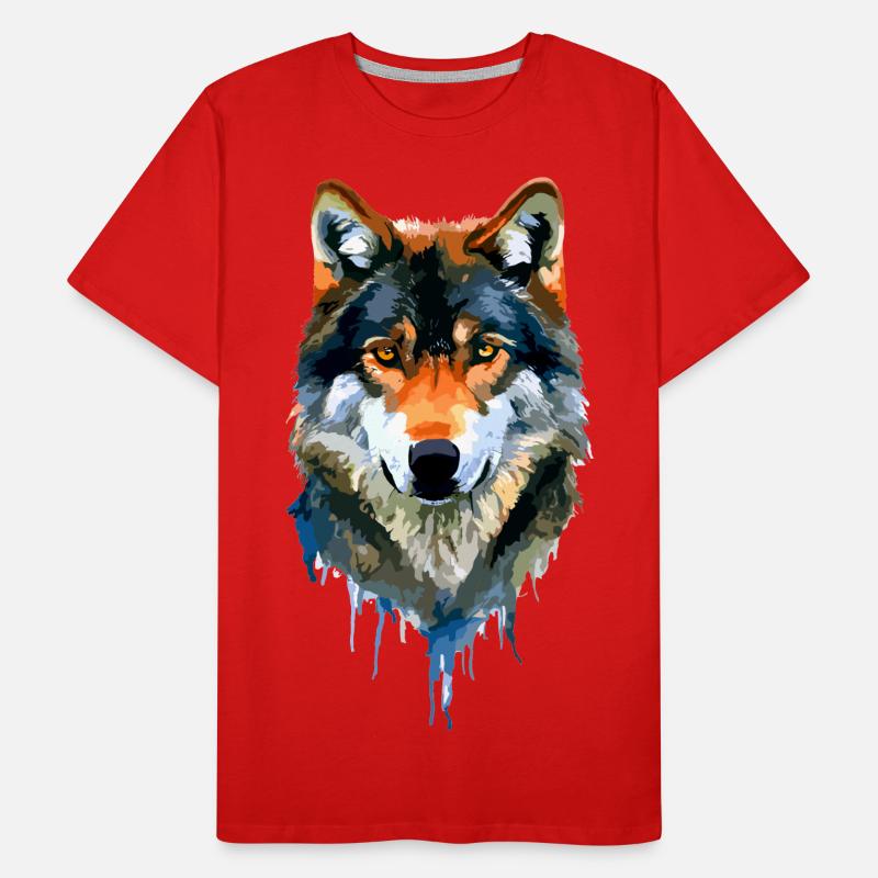 Der Wolf Männer Premium Bio T-Shirt