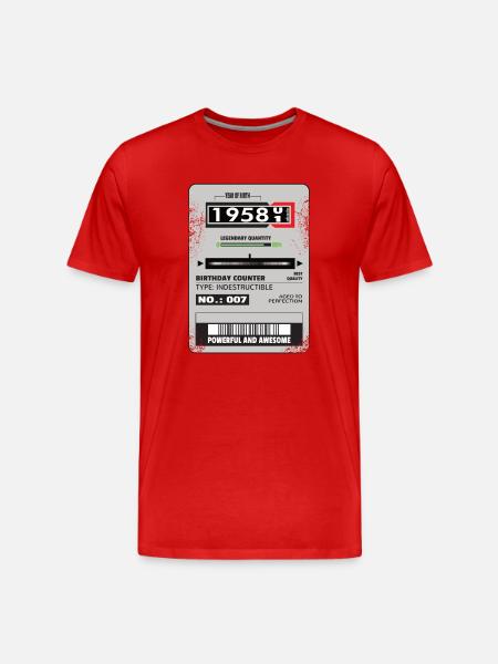 Three-phase meter birthday 1958 gift - Men's Premium Organic T-Shirt - red