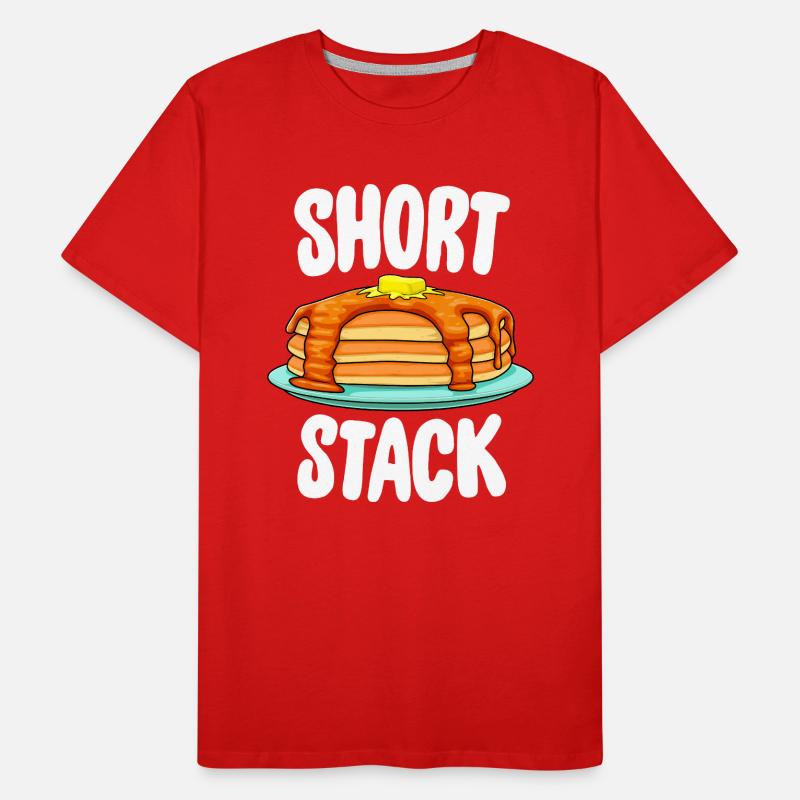 Funny Short Stack Pancake - Cadeau de brunch gastronomique T-shirt bio Premium Homme