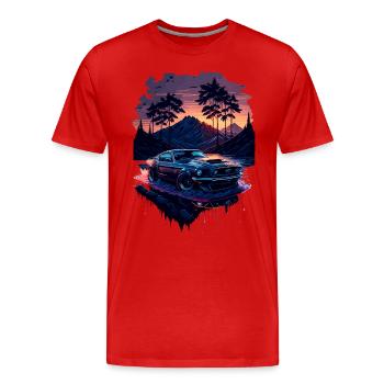 Klassischer Sportwagen - Männer Premium Bio T-Shirt - Rot - Vorne - Damien (186cm)