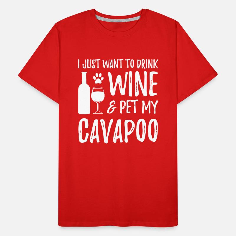 Vin et Cavapoo, pour Cavapoo Dog T-shirt bio Premium Homme