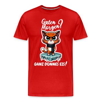 Bonjour? Glace très mince ! - T-shirt bio Premium Homme - rouge - Devant - Damien (186cm)