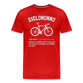Cyclonono Phrases Funny Bike Grandfather Cyclist - Men's Premium Organic T-Shirt - red - Front - Damien (186cm)