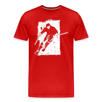Skiing adventures in grunge style: winter magic in the - Men's Premium Organic T-Shirt - red - Front - Damien (186cm)