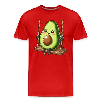 Mignon avocat se balançant terrain de jeu bande dessinée bande dessinée - T-shirt bio Premium Homme - rouge - Devant - Damien (186cm)