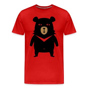 BOBBY DER BÄR T-SHIRT - Männer Premium Bio T-Shirt - Rot - Vorne - Damien (186cm)