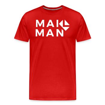 Mail Man - Postman - Men's Premium Organic T-Shirt - red - Front - Damien (186cm)