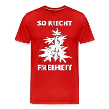 Liberté du cannabis - T-shirt bio Premium Homme - rouge - Devant - Damien (186cm)