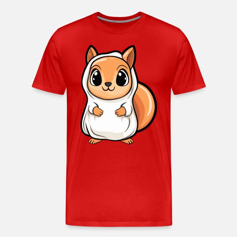 Eichhörnchen Halloween Lustig Geist - Männer Premium Bio T-Shirt - Rot