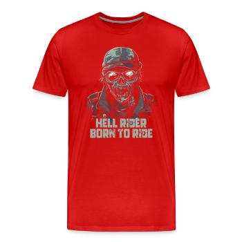 Hellrider Biker Motorrad Motorcycle Born to Ride - Men's Premium Organic T-Shirt - red - Front - Damien (186cm)