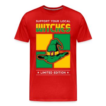 Sorcières - T-shirt bio Premium Homme - rouge - Devant - Damien (186cm)