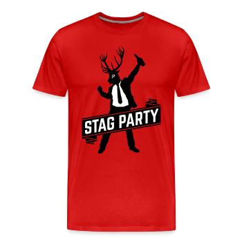 Stag Party / Bachelor Party (2C) - Men's Premium Organic T-Shirt - red - Front - Damien (186cm)