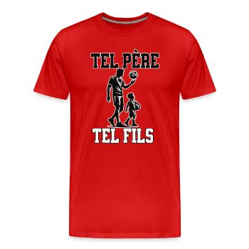 Complicity Dad and Son Football Father's Day - Men's Premium Organic T-Shirt - red - Front - Damien (186cm)