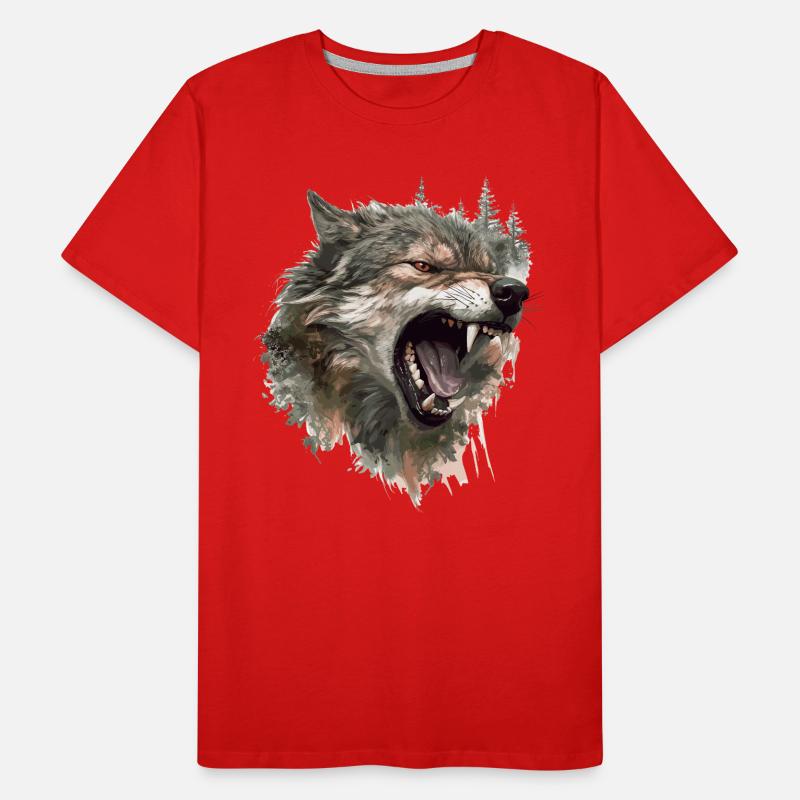 Wolf Wolf Head Scratch Marks Claws Wild Forest Hunter T-shirt bio Premium Homme