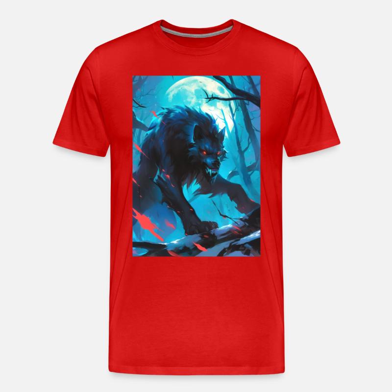 Werewolf Werwolf - Männer Premium Bio T-Shirt - Rot