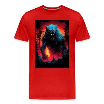 Loup-garou Werwolf - T-shirt bio Premium Homme - rouge - Devant - Damien (186cm)