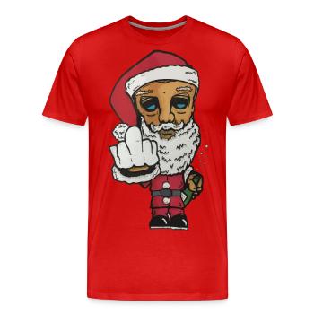Der Weihnachtsmann war nicht artig dieses Jahr - Männer Premium Bio T-Shirt - Rot - Vorne - Damien (186cm)