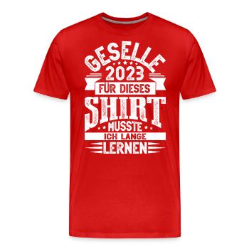 Geselle 2023 Gesellenprüfung - Männer Premium Bio T-Shirt - Rot - Vorne - Damien (186cm)