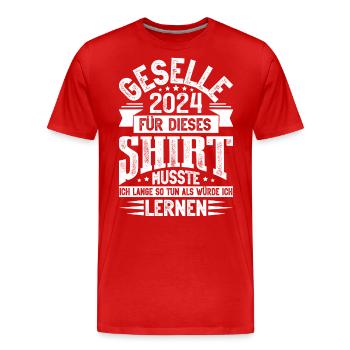Geselle 2024 Gesellenprüfung - Männer Premium Bio T-Shirt - Rot - Vorne - Damien (186cm)