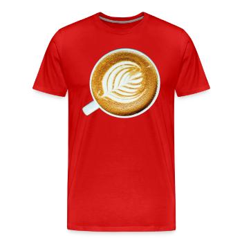 coffee coffee cappuccino espresso2 - Men's Premium Organic T-Shirt - red - Front - Damien (186cm)