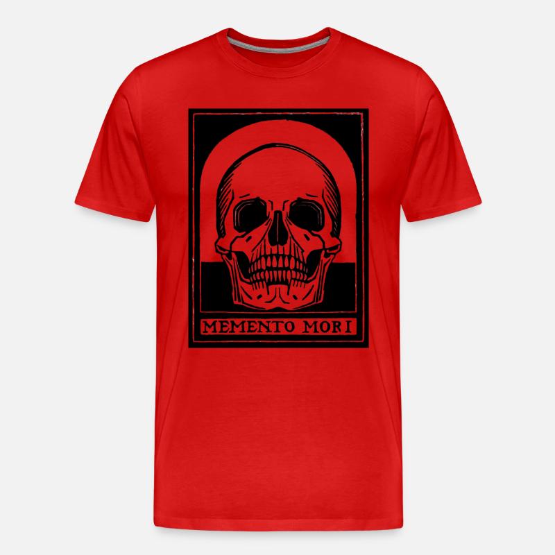 Memento Mori (schwarze Version) - Männer Premium Bio T-Shirt - Rot
