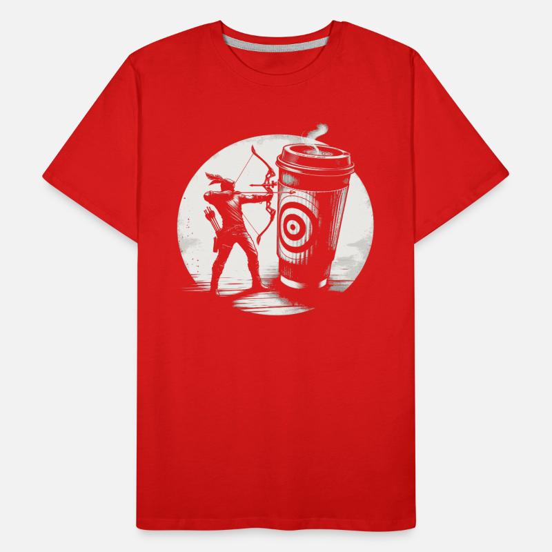 Bogenschießen und Kaffee Männer Premium Bio T-Shirt