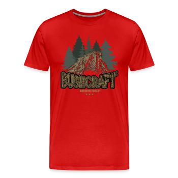 Abri extérieur de survie Bushcraft Adventure - T-shirt bio Premium Homme - rouge - Devant - Damien (186cm)