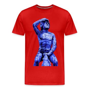 Bruckmandl Regensburg. The Regensburg Bruckmandl - Men's Premium Organic T-Shirt - red - Front - Damien (186cm)