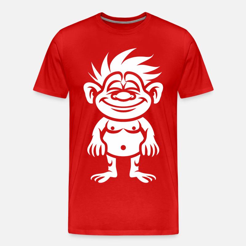 Troll - Männer Premium Bio T-Shirt - Rot