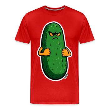 Grumpy Pickle Mascot - T-shirt bio Premium Homme - rouge - Devant - Damien (186cm)